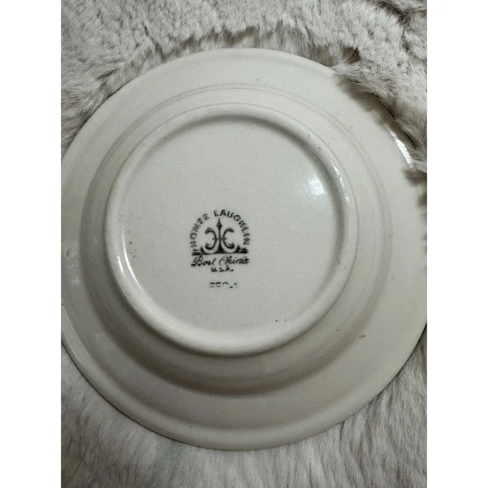 Vintage US Navy Anchor Pattern 7” Bowl Homer Laughlin China Blue White